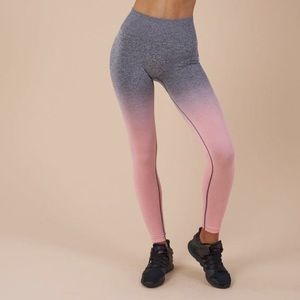 Gymshark ombre seamless leggings - peach pink/charcoal
